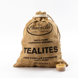 50-Count Jute Bag Tealites - Gold
