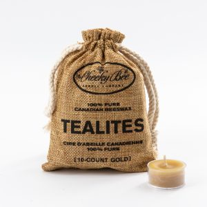 10-Count Jute Bag Tealites - Gold