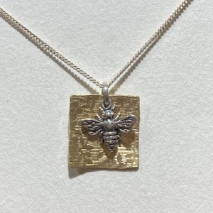 Gold-Pewter Bee Chain Necklace