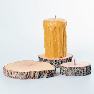Live Edge Hardwood Slab Candle Bases